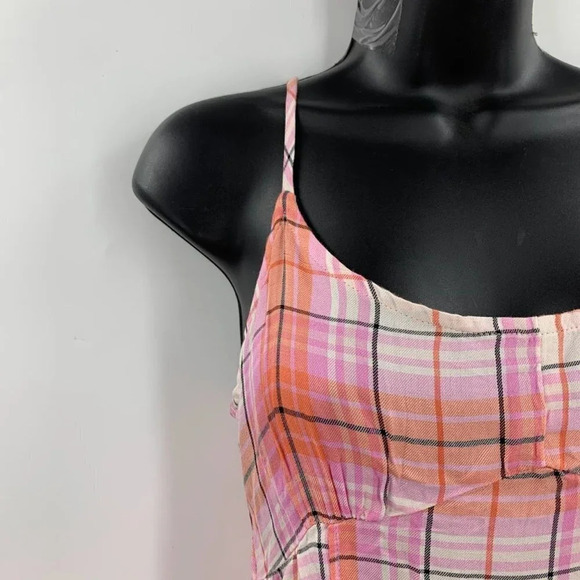 Abound Nordstrom Women's Plaid Spaghetti Strap Lightweight Mini Dress Size L NWT - Picture 5 of 13